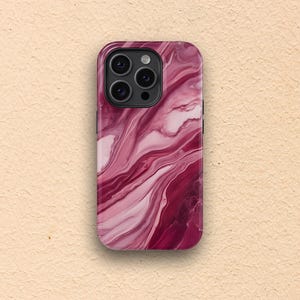 Coque de portable marbrée bordeaux, marbre coloré, coque de portable rouge, coque de portable bordeaux, coque de portable marbrée, coque Samsung s24, coque pour iPhone 16