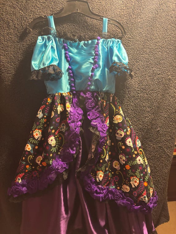day of the dead purple dress Purple Day of the Dead Dress- Child's Size 6