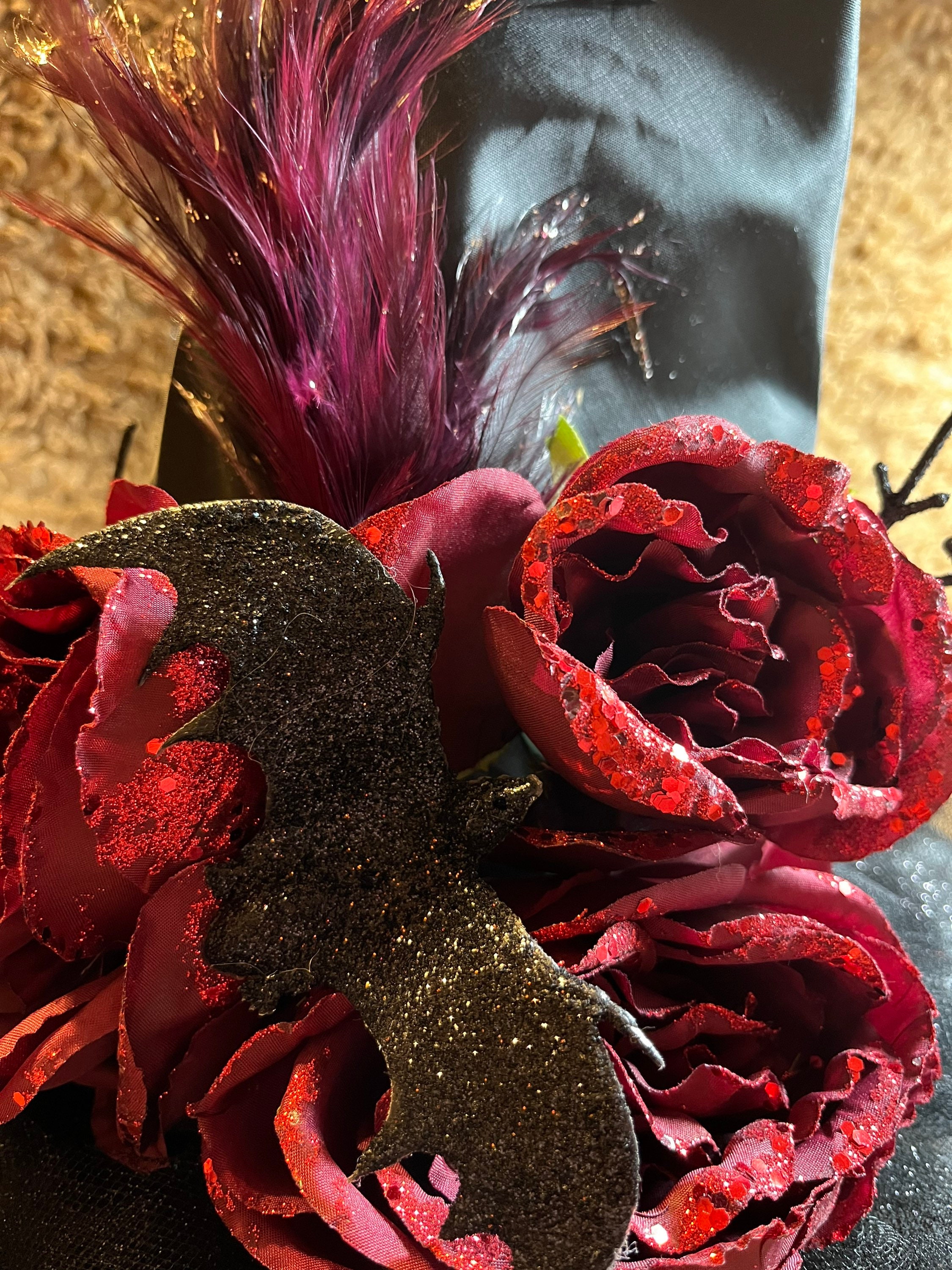Burgundy Flower Witch Hat - Etsy display picture 3