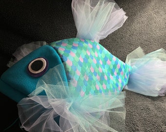 Multi blue hue scale Beta fish costume