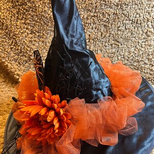 Kids Orange Pumpkin Witch Hat main image 1
