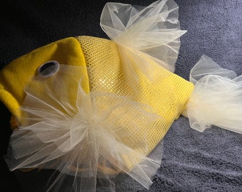 Yellow Sequin Bets fish costume