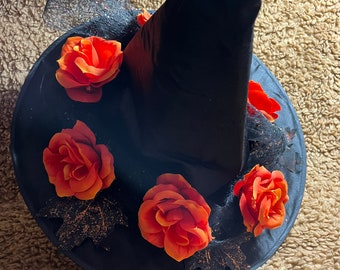 Orange rose witch hat