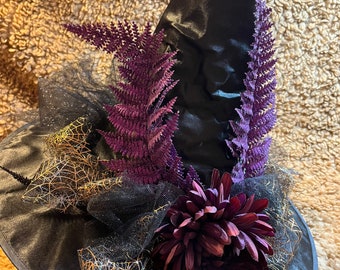 Purple flower witch hat