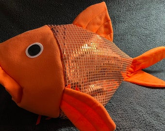 Orange square fish costume