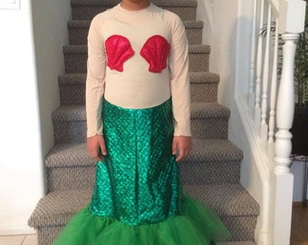 Green Mermaid Costume with tulle skirt