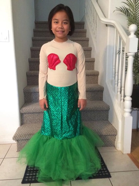 Green Mermaid Costume With Tulle Skirt