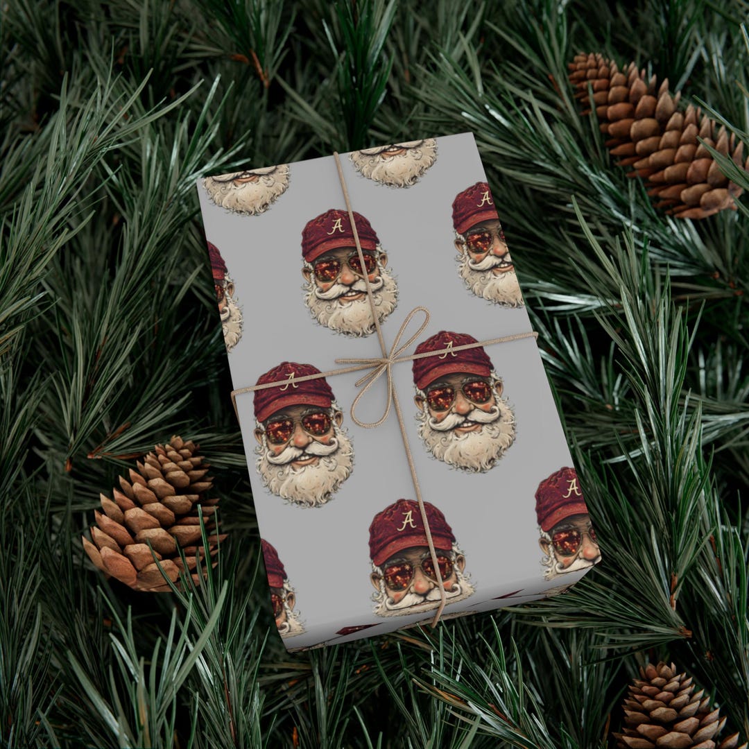 University of Alabama Holiday Santa Hat Gift Wrap Papers, Christmas ...