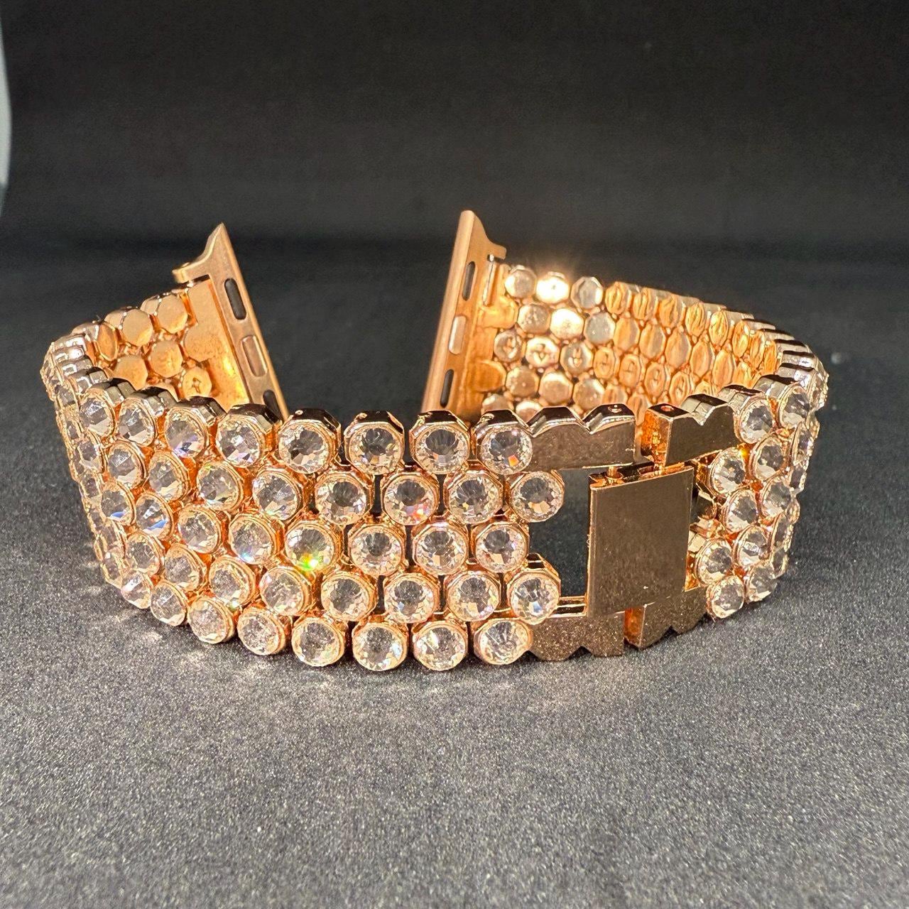 Apple Watch Rhinestone Bracelet Band Gold With Swarovski Crystals ...