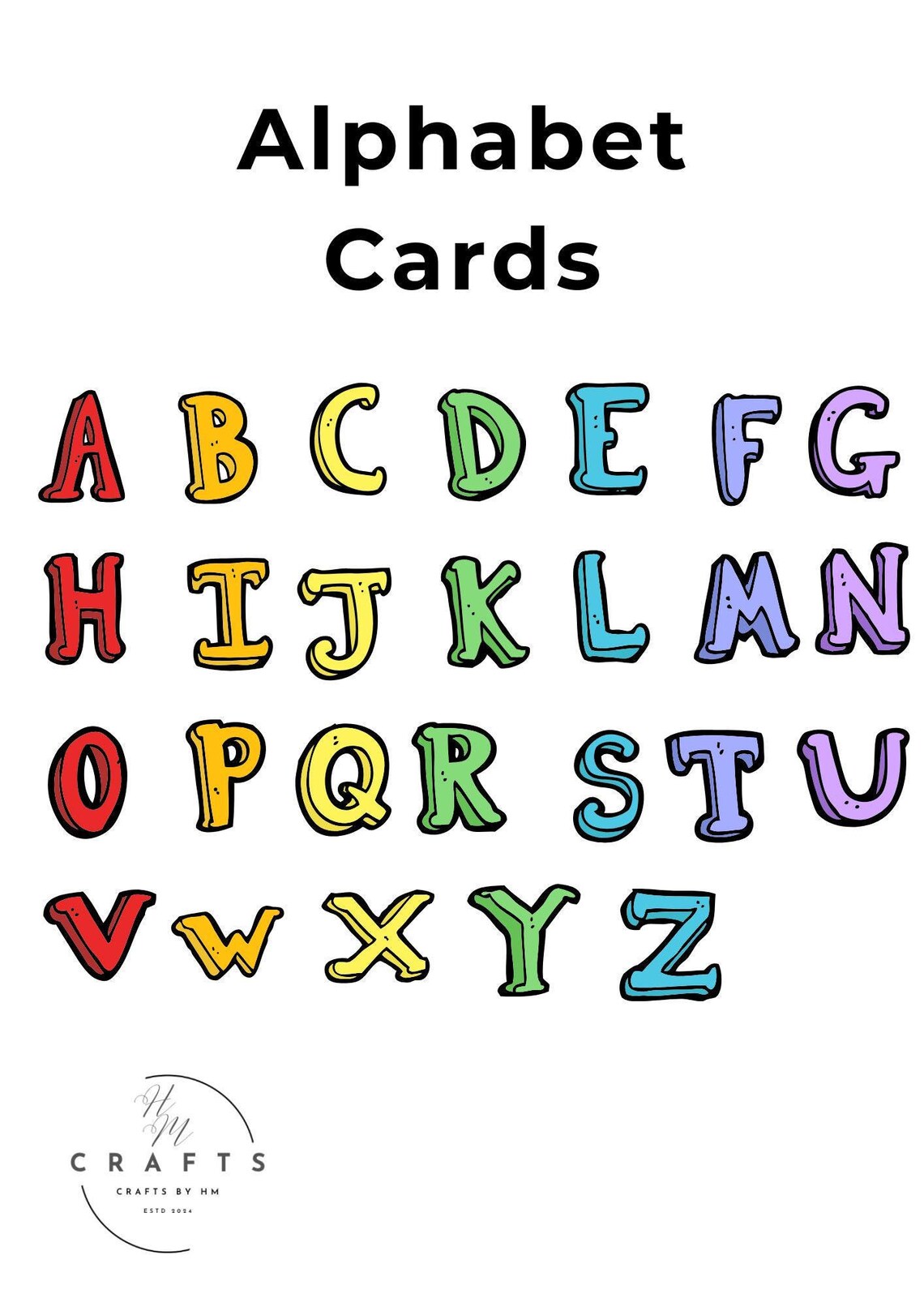 Alphabet Learning Cards for Children Digital Download Etsy