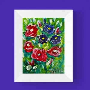 Papoulas com textura original/abstrata/papelão/tamanho 6x5 polegadas e 8,5x7" com cartão fosco/sem moldura/frete grátis/digital e impressões disponíveis
