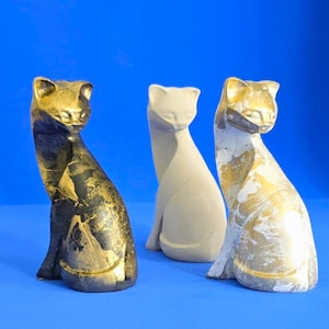 Handmade Eco Resin Cat Sculpture: Custom Painted, 6-Inch
