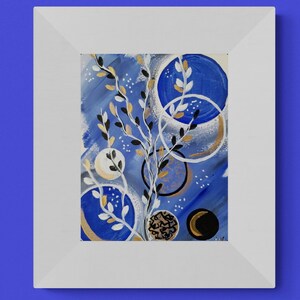 Original/Lua Azul/Papelão/Tamanho 14x11 polegadas com cartão fosco/Sem Moldura/Frete GRÁTIS/Digital e Impressões disponíveis