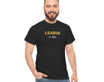 Gamer-T-shirt, League of Legends-T-shirt, League is Life, Esports-top, katoenen uniseks shirt, gamingkleding