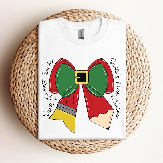 Teacher Christmas Bow Shirt, Teacher Shirt, Teacher Christmas Shirt, Christmas Tree Shirt, Christmas Gift For Teacher, Gift for her, D460