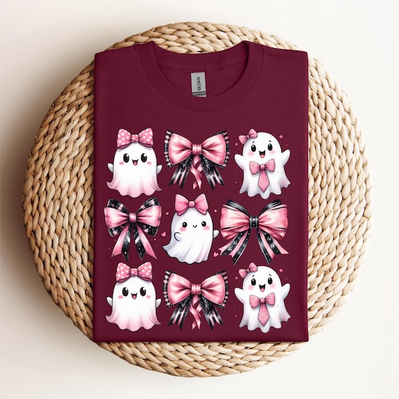 Retro Halloween Shirt, Coquette Halloween Shirt, Halloween Pumpkin Shirt, Pink Pumpkin Shirt, Pumpkin Coquette Bow Shirt,Coquette Ghost,D327