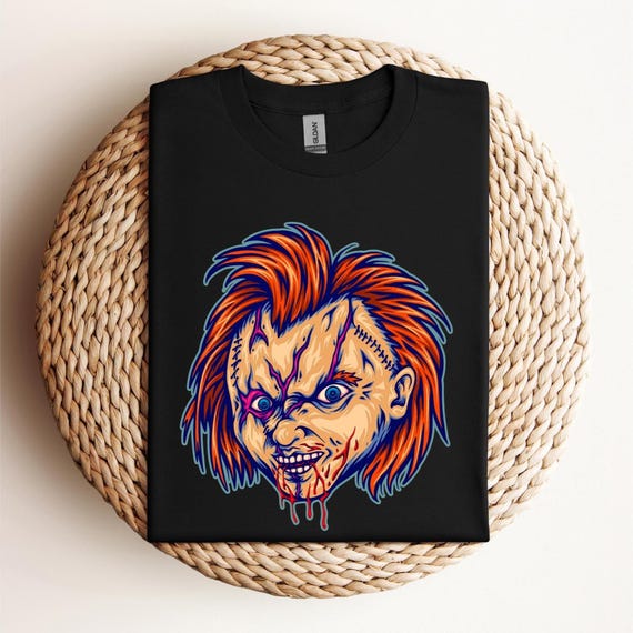 Chucky Distressed Shirt, Horror Tiffany Chucky, Creepy Doll Horror Couple Long sleeve, Scary Movie, Bleached Hoodie, Childs Play, D322