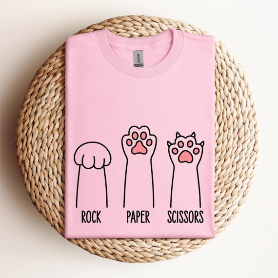Rock Paper Scissors Sweatshirt, Funny Cat Paw Shirt, Unisex Crewneck Tee for Cat Lover,Cat Owner Tee, Cat Paws Shirts, Gift for Cat Mom,D389