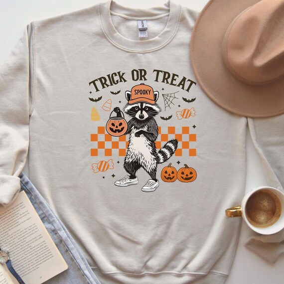 Trick Or Treat Raccoon Shirt, Raccoon Halloween Tee, Trash Raccoon Trick Or Treat Tee, Gag Meme Halloween Shirt, Raccoon Meme T-Shirt, D335