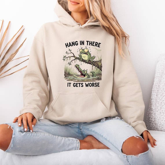 Comfort Colors® Hang in There It Gets Worse Shirt - Dark Humor Gothic Tee, Sarcastic Quote, Funny Gift, Ironic T-Shirt, Edgy Aesthetic, D459