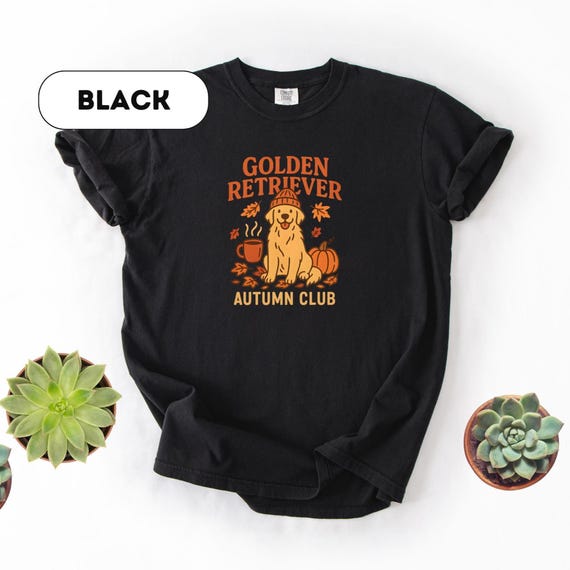 Comfort Colors® Golden Retriever Shirt, Autumn Golden Mama Shirt, Dog Crewneck, Golden Dog Sweater, Dog Lover Gift, Golden Mom Tee, D484