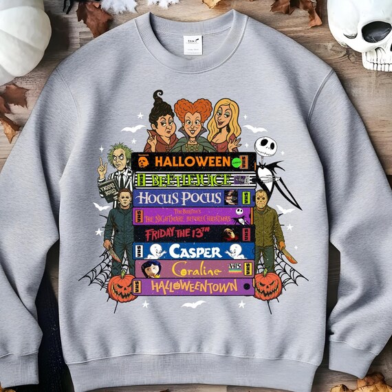 Retro Halloween Movies Shirt, VHS Movies Shirt, Spooky Season Shirt, Witchy Shirt, Hocus Pocus Shirt, Horror Movie Lover, D314