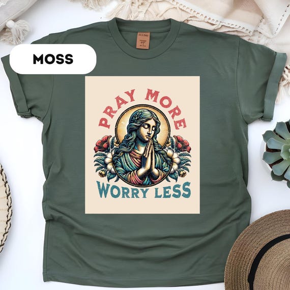 Comfort Colors®, Marian Catholic T-Shirt, Virgin Mary Tee, Catholic Gifts For Women, Catholic Tee, Marian Cross, Floral Women Religious,D276