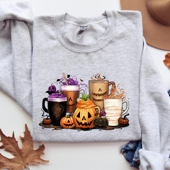 Fall Coffee Shirt, Cute Fall Sweatshirt, Thanksgiving Shirt, Halloween Shirt, Fall Sweatshirt, Coffee Lover Shirt, Pumpkin Spice Shirt D399