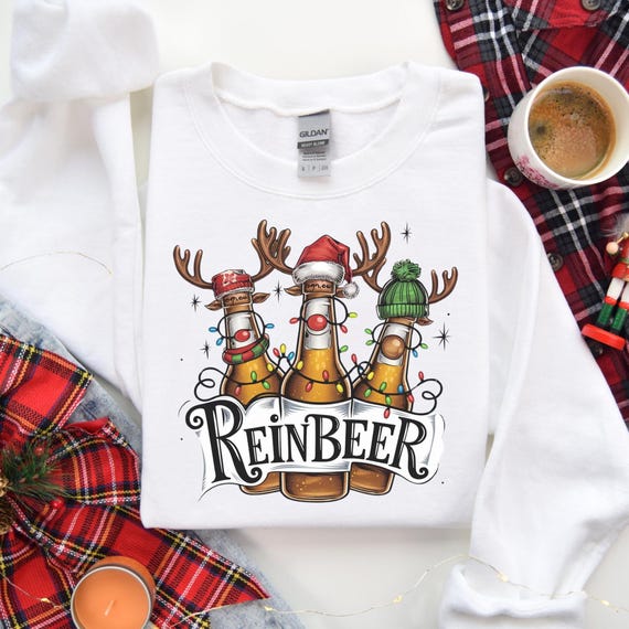 Santa Beer Tshirt, Christmas Beer Tee, Christmas Party, Christmas Drinking Tee, Family Christmas Gifts, Reindeer Drinking Graphic Tees, D079