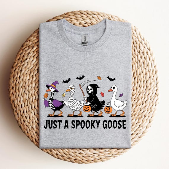 Just a Spooky Goose Halloween Sweatshirt,Funny Halloween Goose Tee,Goose in Halloween Costumes Tee,Cute Horror Shirt,Spooky Goose Shirt,D345