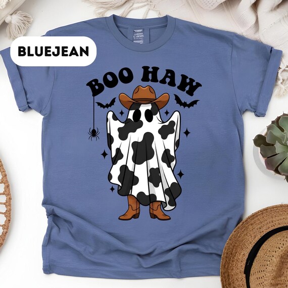 Comfort Colors®, Boo Haw Shirt, Funny Ghost Cowboy Tee, Western Halloween Shirt, Spooky Fall Shirt, Country Girl Gift, D350