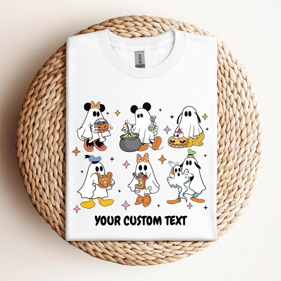 Mickey and Friends Ghost Coquette Halloween Shirt, Disney Mickey and Friends Tee, Disneyland Family Spooky Season, CUSTOM TEXT, D328