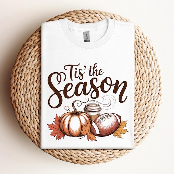 Tis The Season Sweatshirt, Fall Pumpkin Shirt, Football Shirts For Women, Women Fall Tees, Fall Season Shirts, Cute Pumpkin Shirt, D407