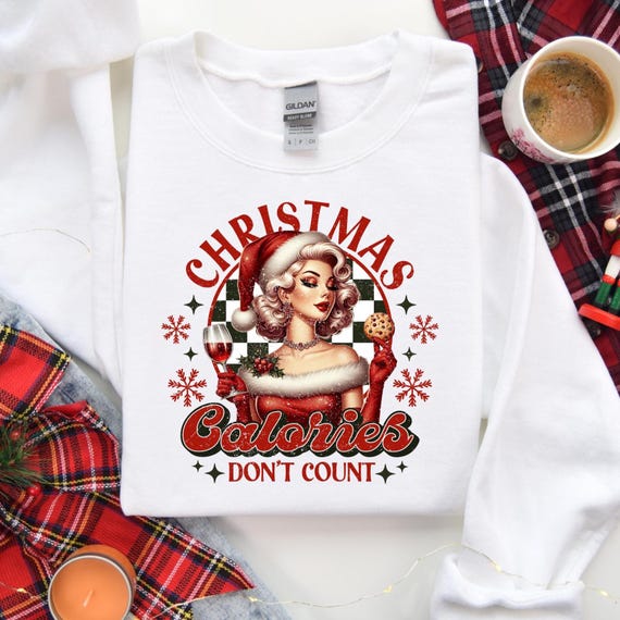 Christmas Calories Don't Count Sweatshirt, Xmas Food Sweater, Christmas Cookie Shirt, Holiday Sweater Gift For Women, Funny Xmas Gift, D037