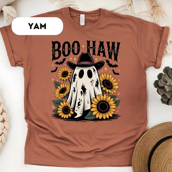 Comfort Colors®, Boo Haw Shirt, Funny Ghost Cowboy Tee, Western Halloween Shirt, Spooky Fall Shirt, Country Girl Gift, D349