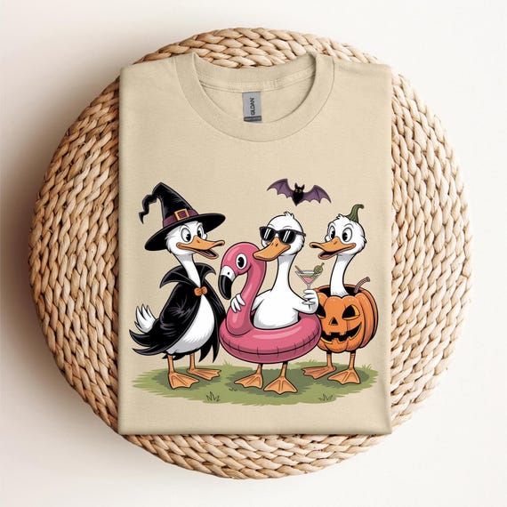 Halloween Sweatshirt, Retro Halloween Ducks Shirt, Halloween Cartoon Sweatshirt, Spooky Season Shirt, Duck Sweater, Halloween Shirt, D324