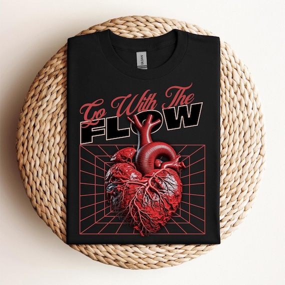 Go With The Flow Heart Shirt, CVICU Nurse Tee, Cardiology Tee, Cardiac Nursing Gift, Cardiac Crew, Heart Flow Anatomy, CVICU Nurse Gift,D274