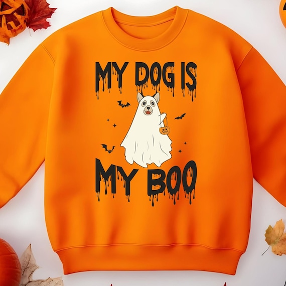 Halloween Sweatshirt,Halloween Sweater,Ghost Sweatshirt,Halloween Dog Sweatshirt,Ghost Dog Shirt, Happy Halloween, Retro Spooky Season, D370