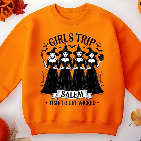 Girls Trip Salem Sweatshirt, Halloween Shirt, Retro Halloween T Shirt, Halloween Witch Sweatshirt, Salem Massachusetts, Salem Witch, D323
