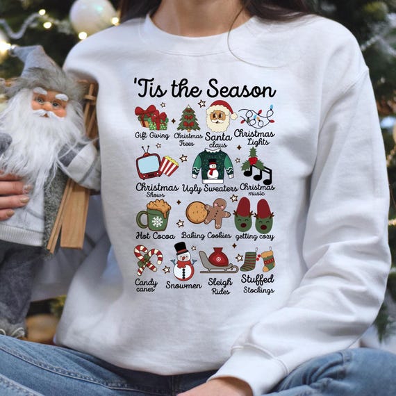 Tis The Season Shirt, Retro Christmas Shirt, Christmas Vibes, Santa Claus Shirt, Groovy Christmas, Merry Christmas, Cocoa,D092