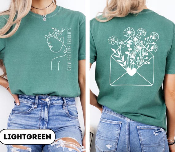 Grow Positive Thoughts Shirt, Positive Thought Tee, Mental Health Shirt, Kindness Shirt, Plant Shirt, Positive Shirt, Plant Lover Shirt,D255