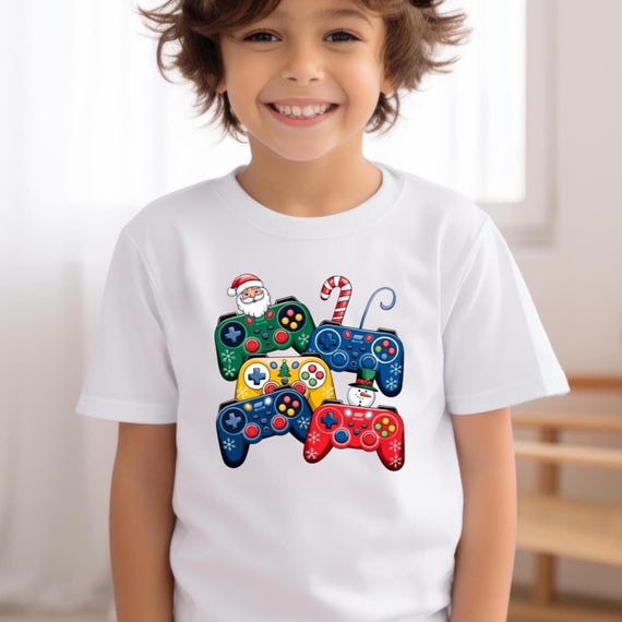 Christmas Controller Shirt, Christmas Gamer Gift Shirt, Video Game Christmas Lights Shirt, Gamer Boy Christmas Shirt, Kids xmas Shirt, D085