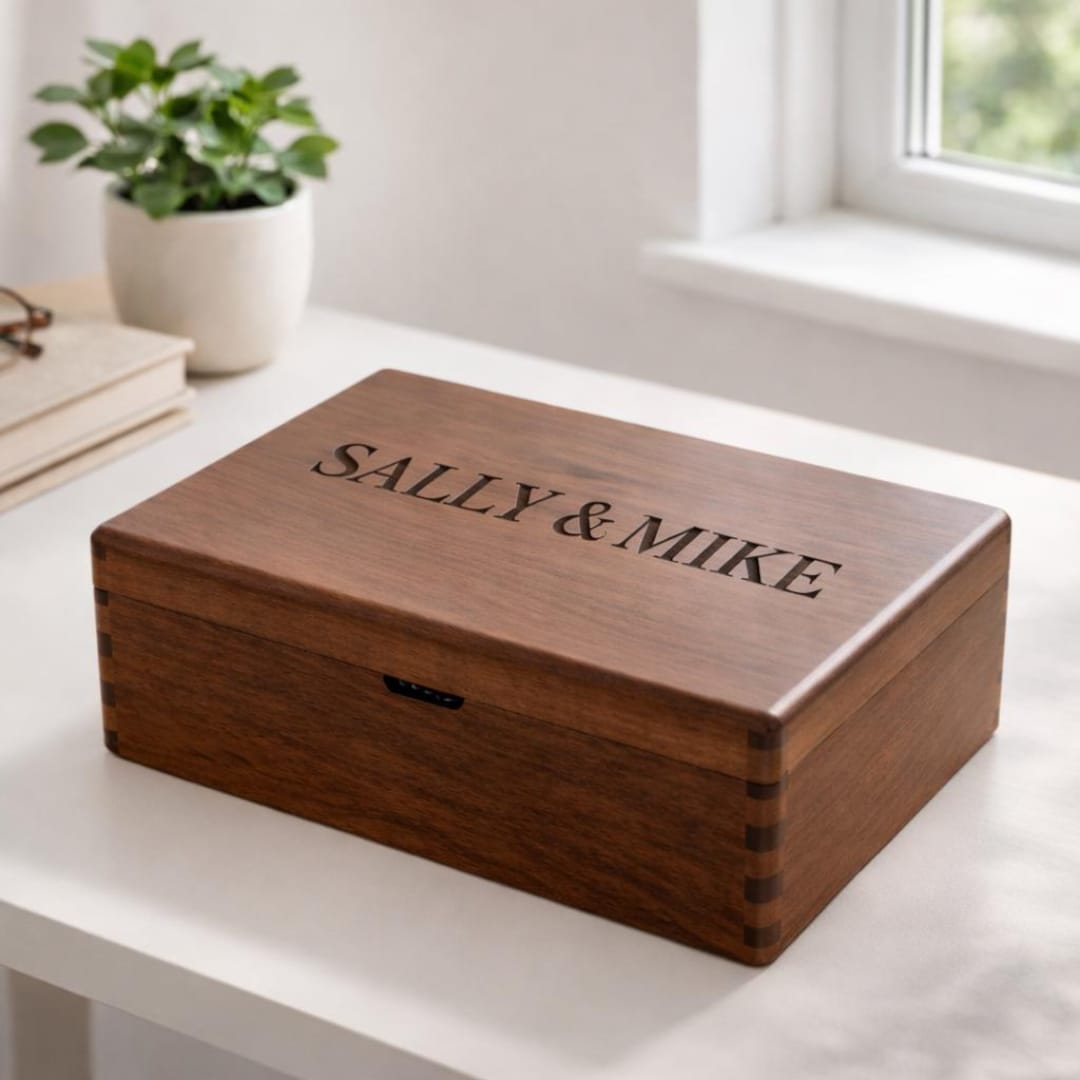 Personalized Wooden Memory Box – Wedding Keepsake Gift for Couple ...