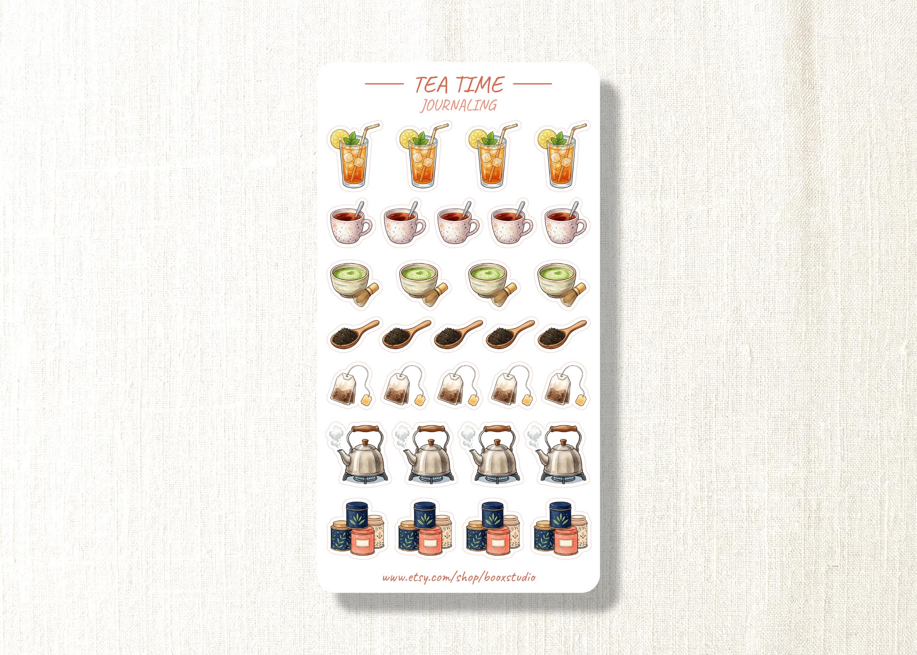 Sticker Sheet - Tea Time | Journaling | Planner Stickers | Beverage ...