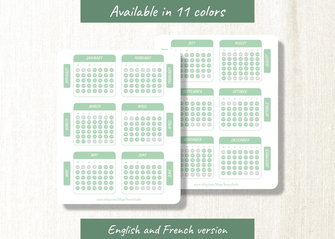 Sticker Sheet - Calendar 2026 | Journaling Essentials | Month, Year - Etsy
