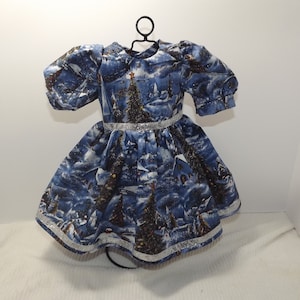 18&quot; Blue Christmas Scene Dress