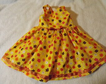 18" Yellow Multi-Flowered Dress