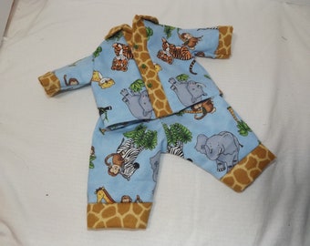 15" 2-Piece Pajamas/Blue Zoo