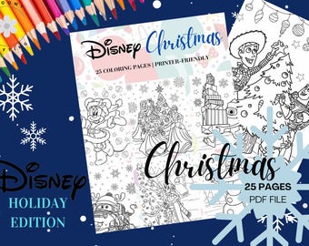 Disney Christmas coloring pages - 25 pages