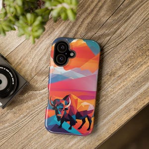 Rainbow Bison Magnetic Tough Phone Case -  MagSafe® Compatible iPhone Cover | Durable & Stylish Protection